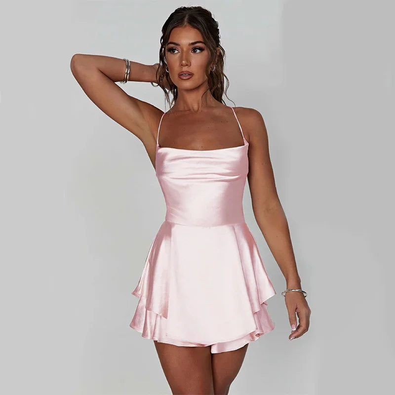 Robe Courte à Bretelles pour Femme - Élégance et Confort - VoltÉlan
