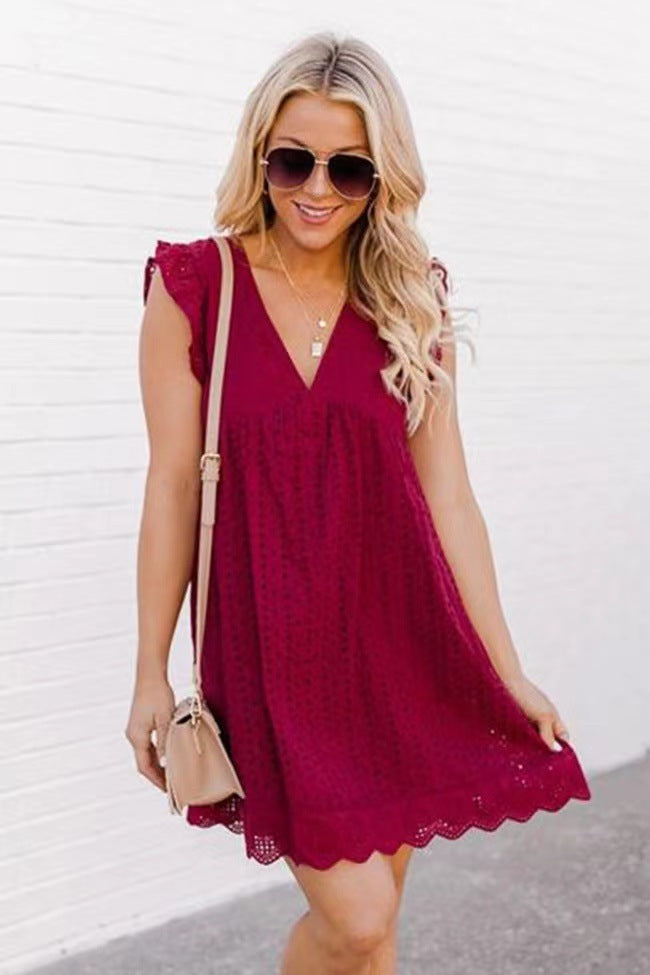 Robe en broderie avec short intégré