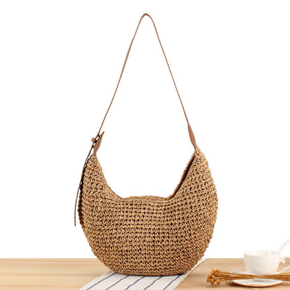Sac cabas paille porté epaule