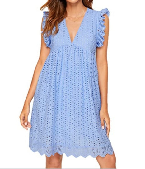 Robe en broderie avec short intégré