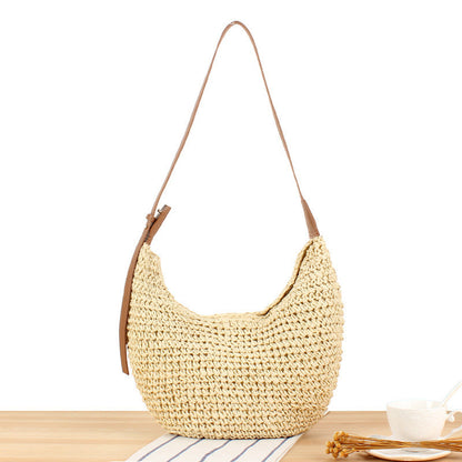 Sac cabas paille porté epaule