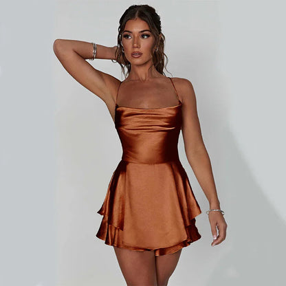 Robe Courte à Bretelles pour Femme - Élégance et Confort - VoltÉlan