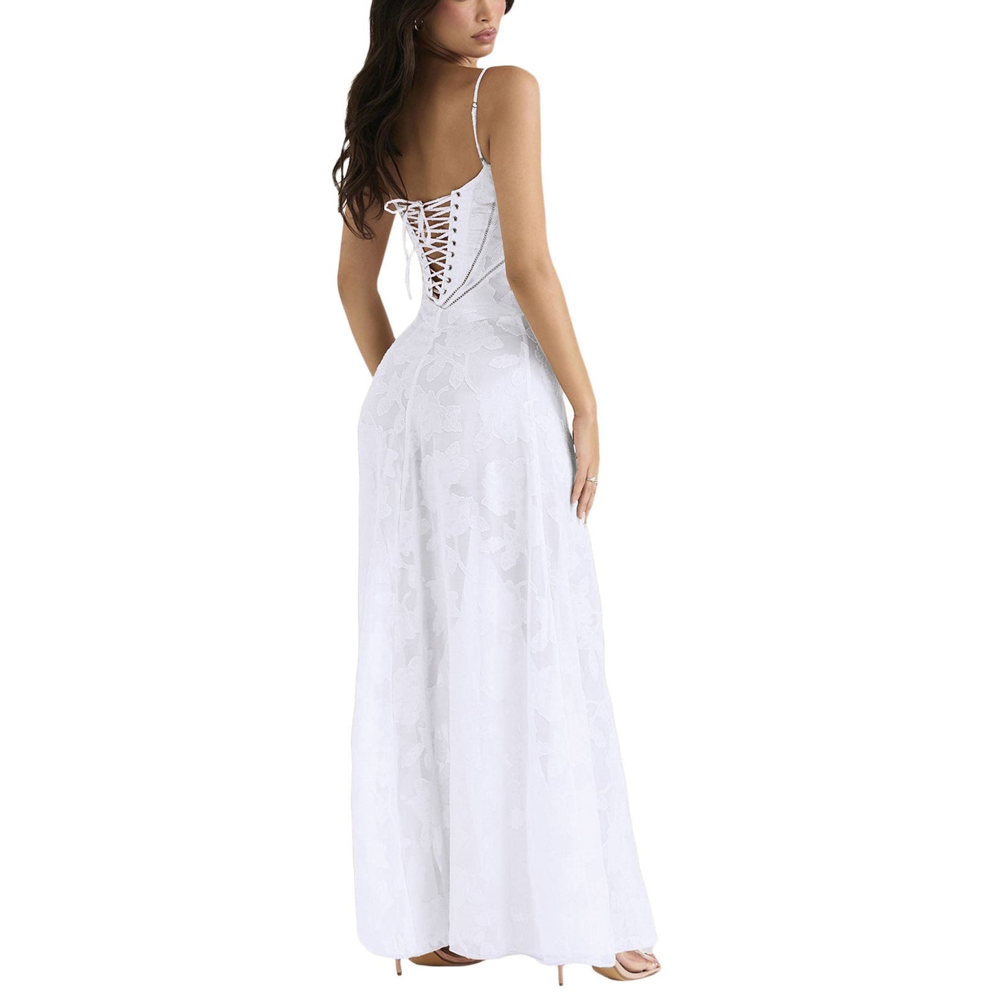 Robe à Dos Lacé - Style Bohème Chic