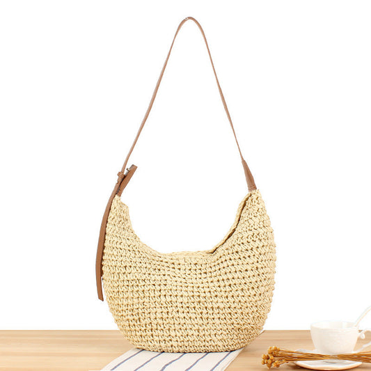 Sac cabas paille porté epaule
