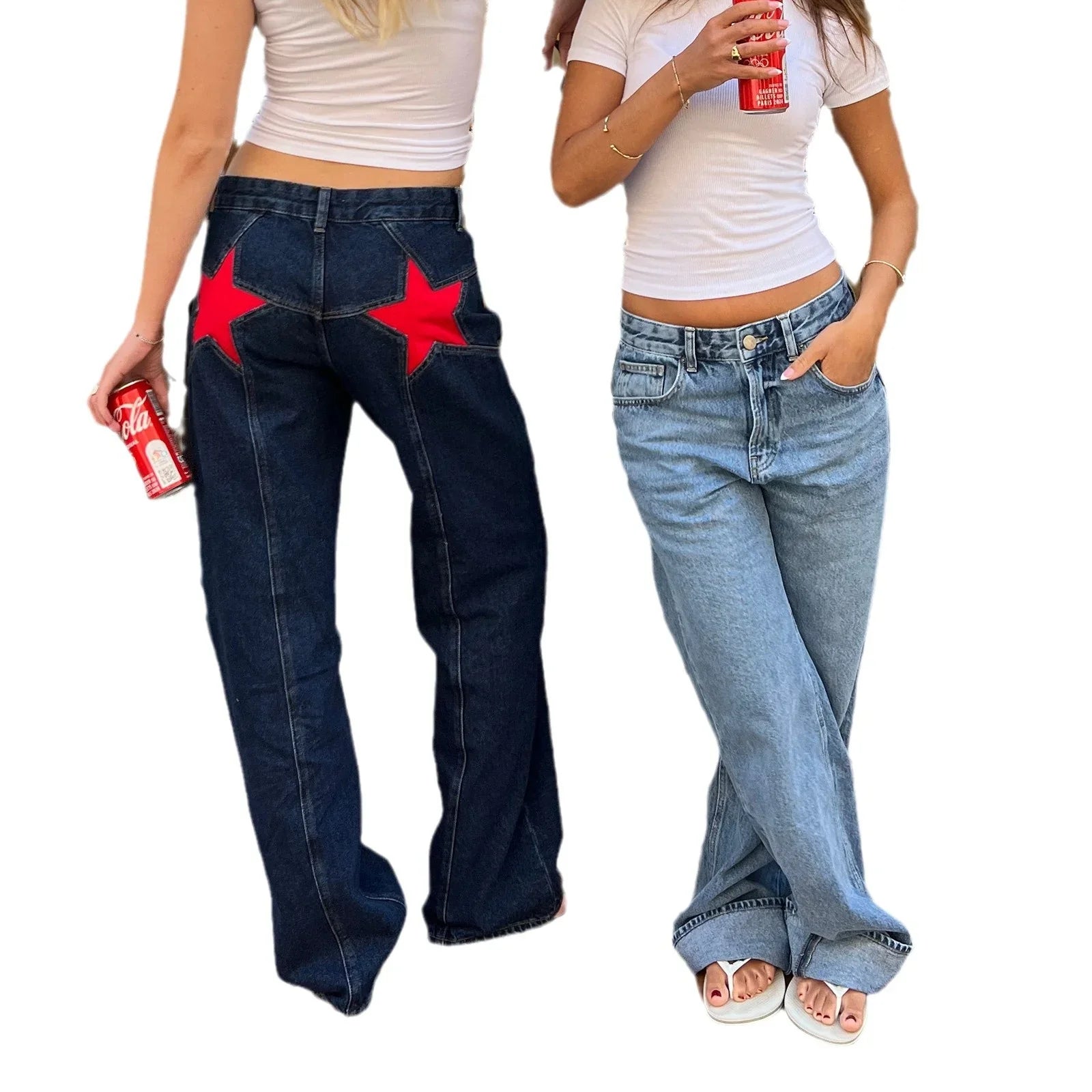 Jean Bootcut Femme - Pantalon en Denim Imprimé Léopard & Étoiles - VoltÉlan