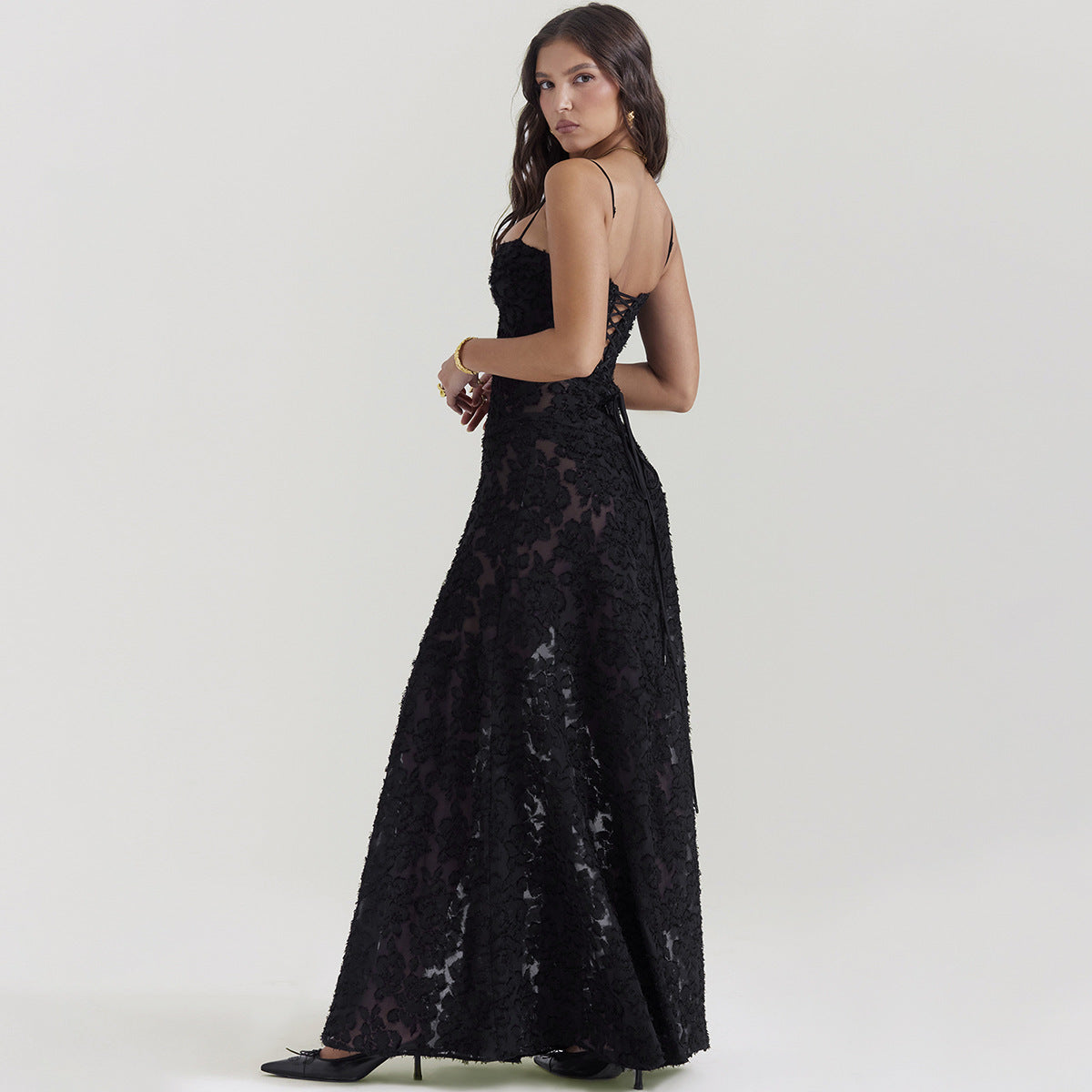 Robe à Dos Lacé - Style Bohème Chic
