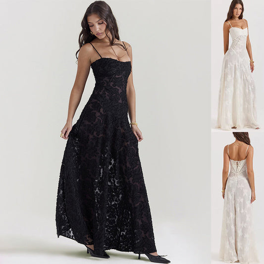 Robe à Dos Lacé - Style Bohème Chic
