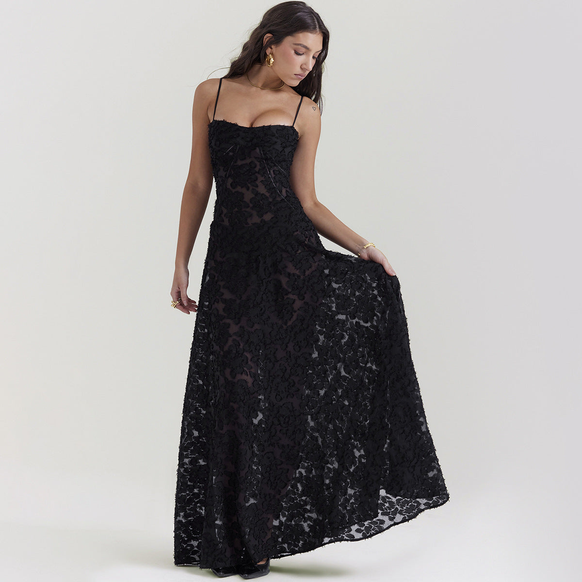 Robe à Dos Lacé - Style Bohème Chic