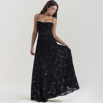 Robe à Dos Lacé - Style Bohème Chic