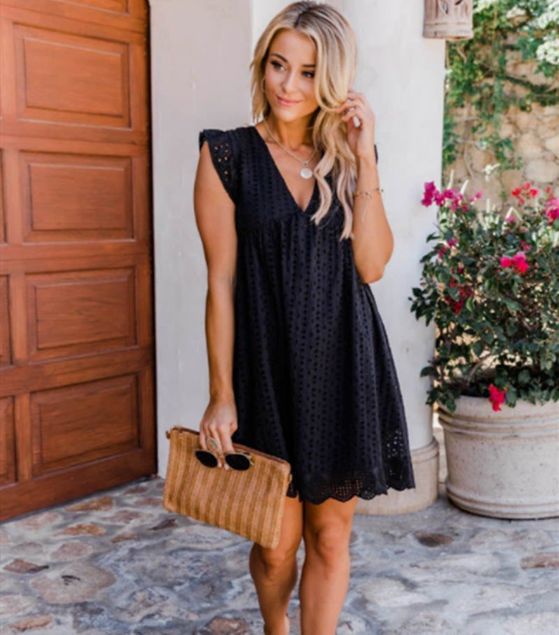 Robe en broderie avec short intégré