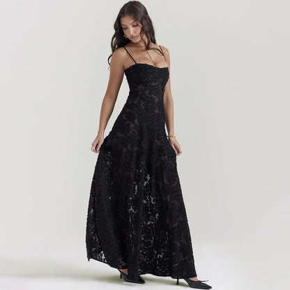 Robe à Dos Lacé - Style Bohème Chic