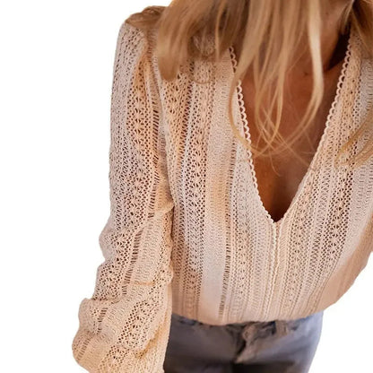 Pull Col V Femme – Élégance & Confort - VoltÉlan